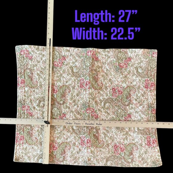 Quilted Floral Paisley Pillow Shams  Cottagecore Country Shabby Chic Romantic - Picture 9 of 11